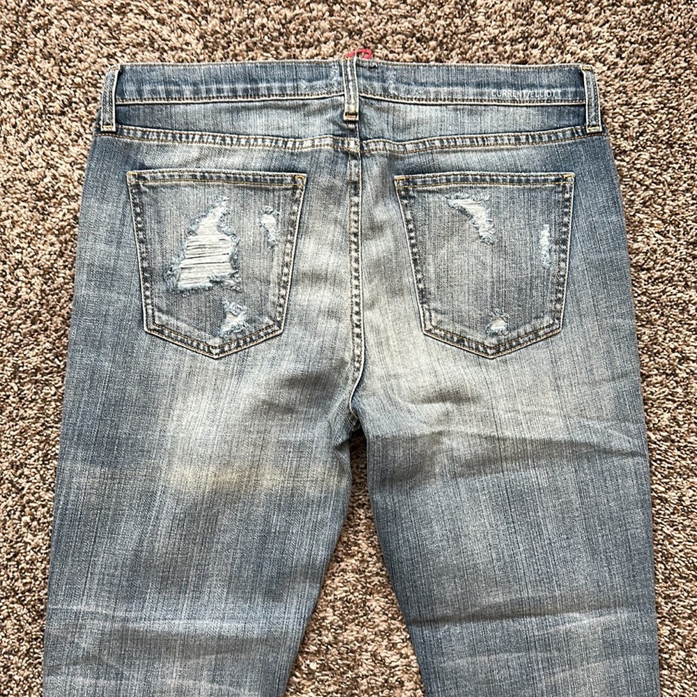 NWT Current/Elliott The Stiletto Skinny Jeans 32 Shredded Wash - Picture 7 of 9